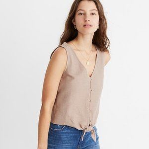 Madewell Button-Front Tie Tank Top